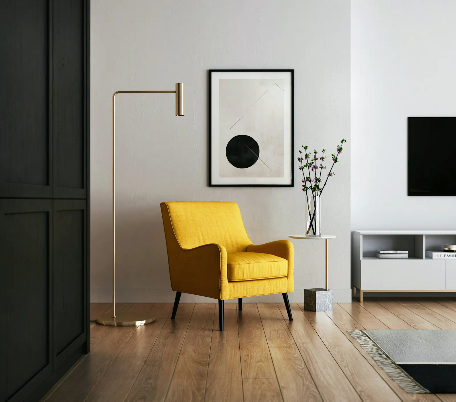 A perfectly staged mid-century modern living room on the Boise Bench, demonstrating our custom 'Tailored Strategy' for sellers.